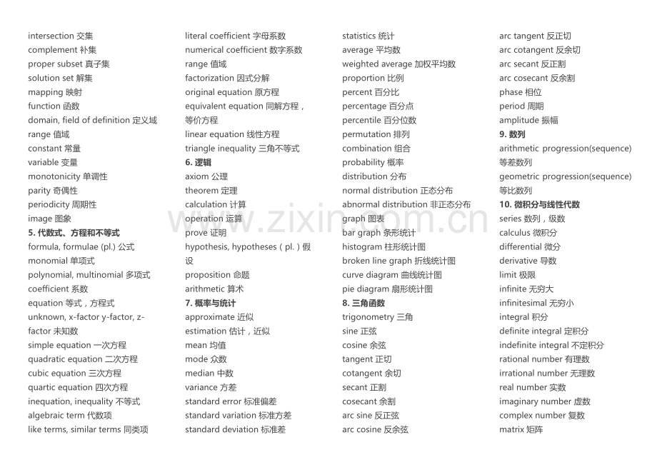 高中数学词汇中英文对照.docx_第2页