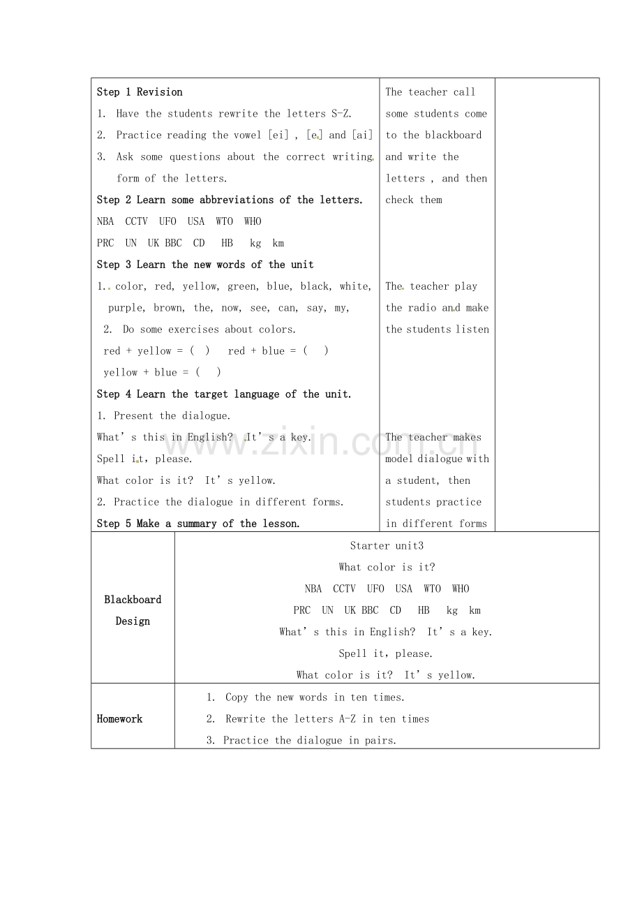 七年级英语上册 Starter Unit 3 What color is it教案2 （新版）人教新目标版-（新版）人教新目标版初中七年级上册英语教案.doc_第2页