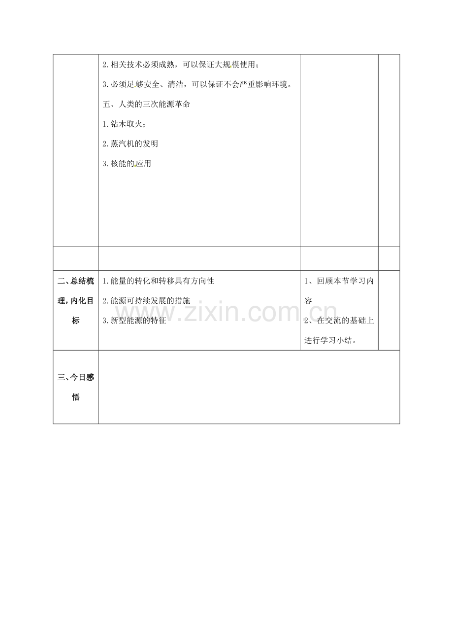 北大绿卡九年级物理全册 第22章 第4节 能源与可持续发展教案 （新版）新人教版-（新版）新人教版初中九年级全册物理教案.doc_第2页