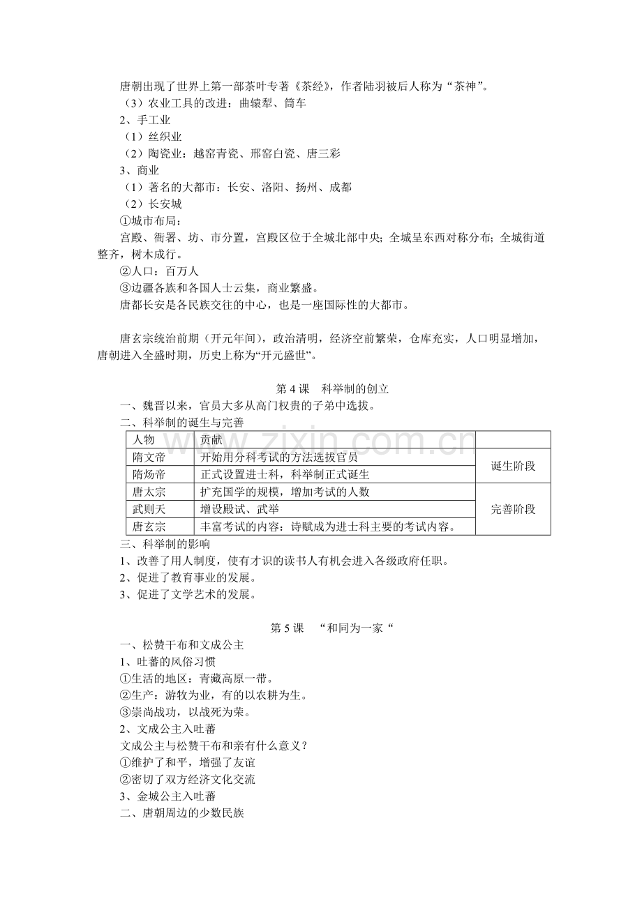 人教版七年级历史下册复习提纲(全套)67871.doc_第2页