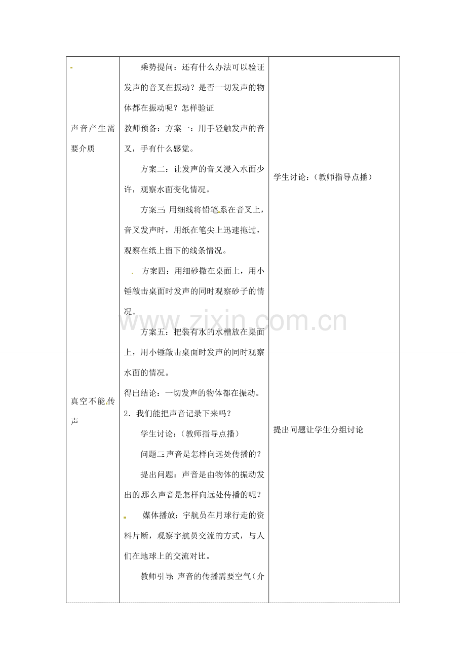 山东省枣庄八年级物理上册 第二章 第一节 声音的产生教案.doc_第3页