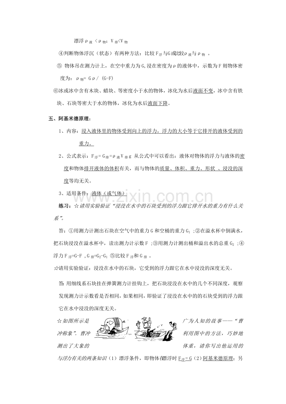 八年级物理下册：四、浮力复习提纲（苏科版八年级下）.doc_第2页