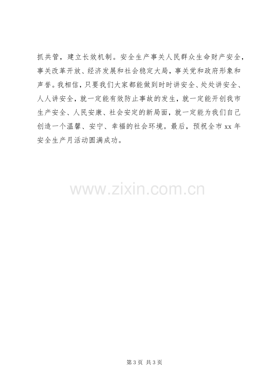 XX年安全生产生产月启动部署动员大会讲话发言稿.docx_第3页