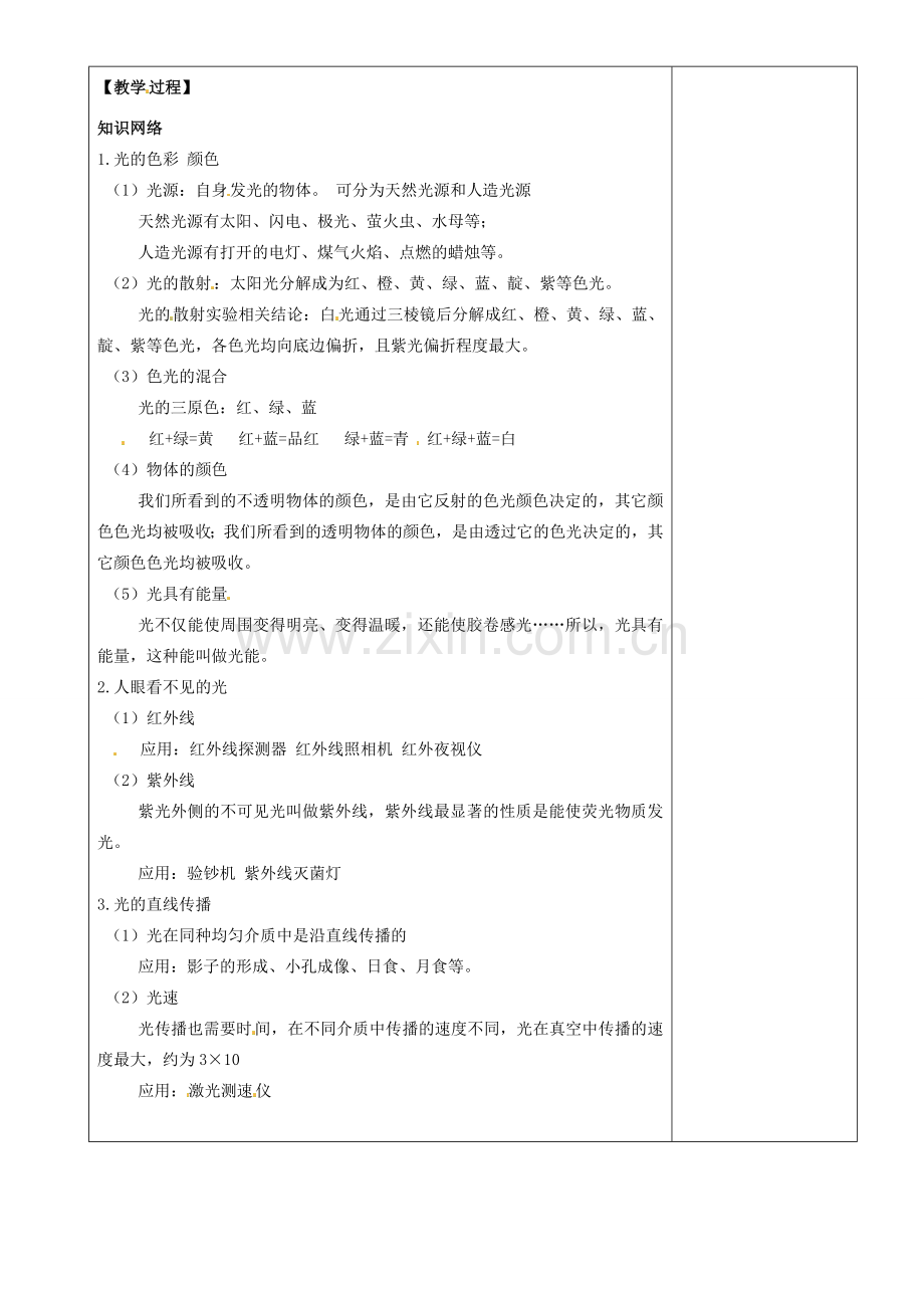 江苏省沭阳银河学校八年级物理上册《光现象复习》教案1 苏科版.doc_第2页