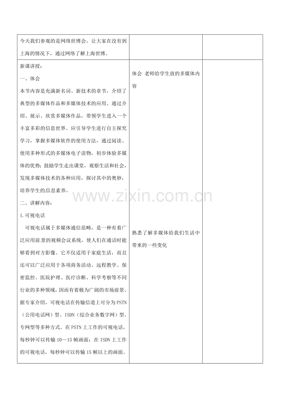 八年级信息技术上册 2 精彩的多媒体世界教案 苏教版-苏教版初中八年级上册信息技术教案.doc_第2页