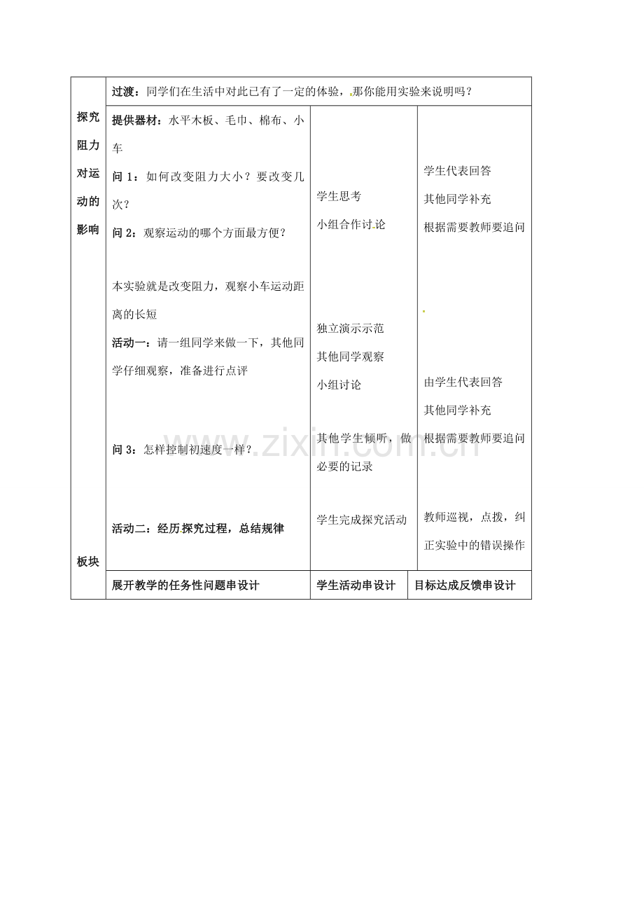 江苏省常州市新北区八年级物理下册《9.2 牛顿第一定律》教案 苏科版-苏科版初中八年级下册物理教案.doc_第2页