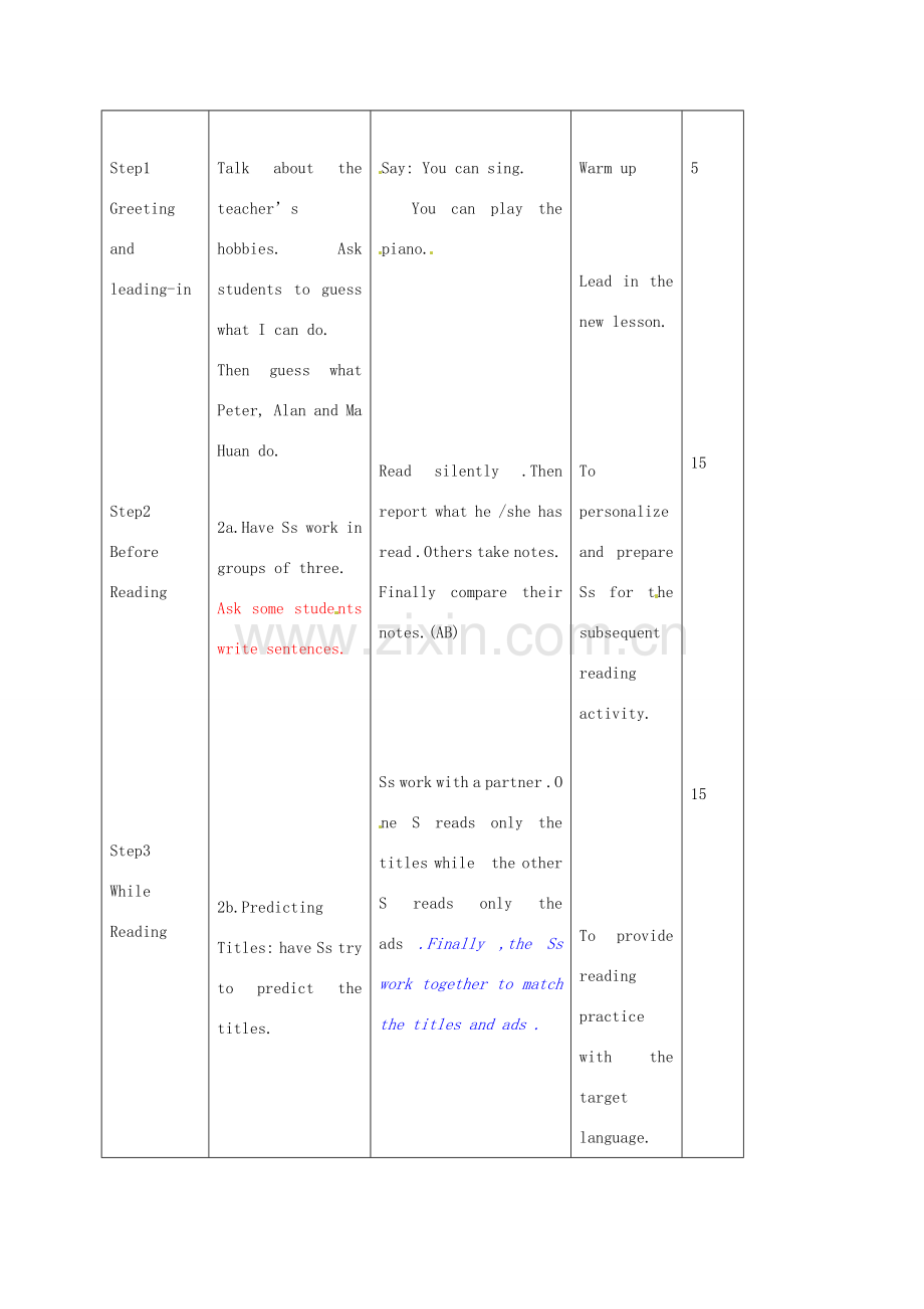 七年级英语下册 Unit 1 Can you play the guitar Section B（2a-2c）教案 （新版）人教新目标版-（新版）人教新目标版初中七年级下册英语教案.doc_第2页