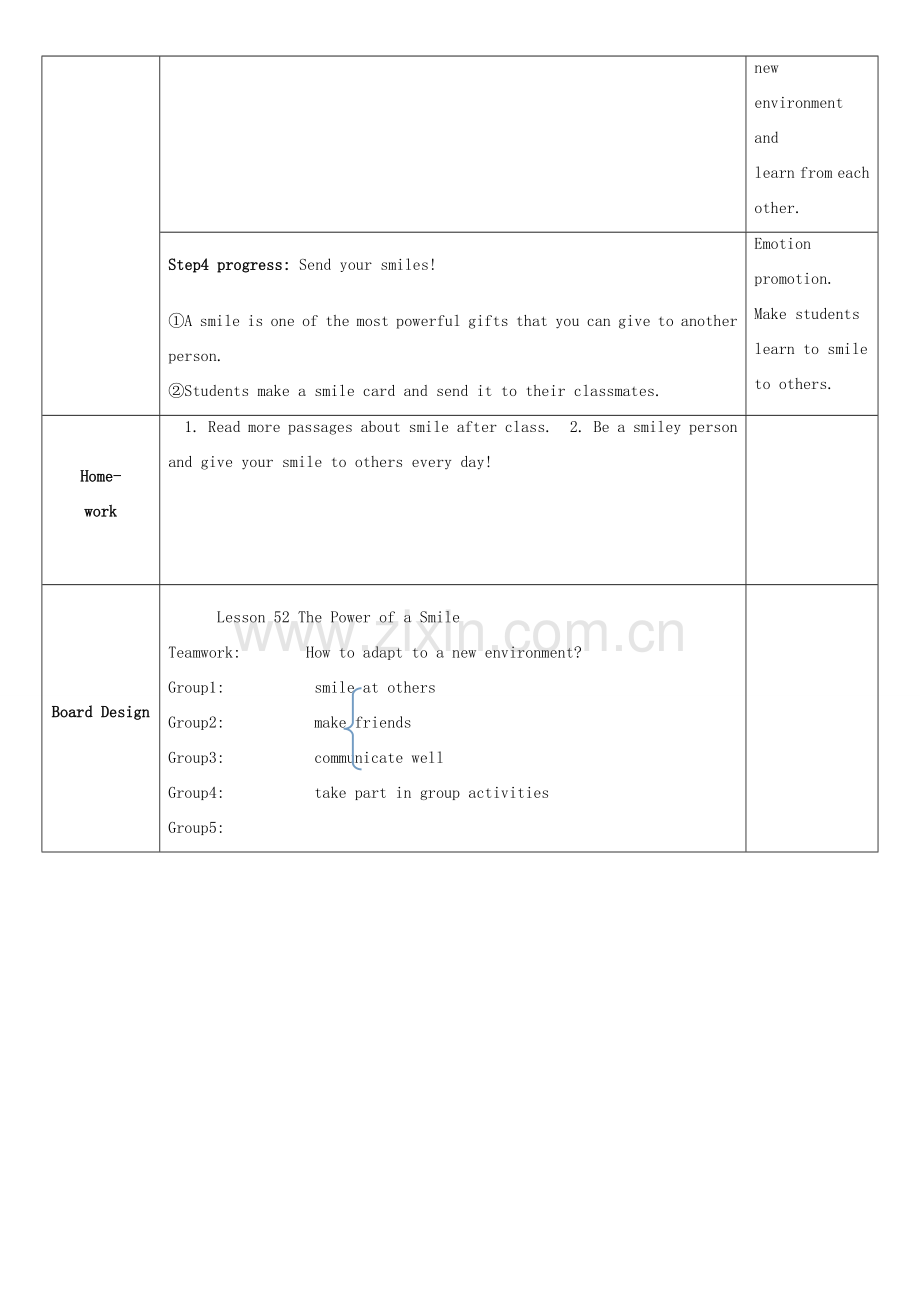 九年级英语下册 Unit 9 Lesson52 The Power of a Smile教学设计 （新版）冀教版.doc_第3页