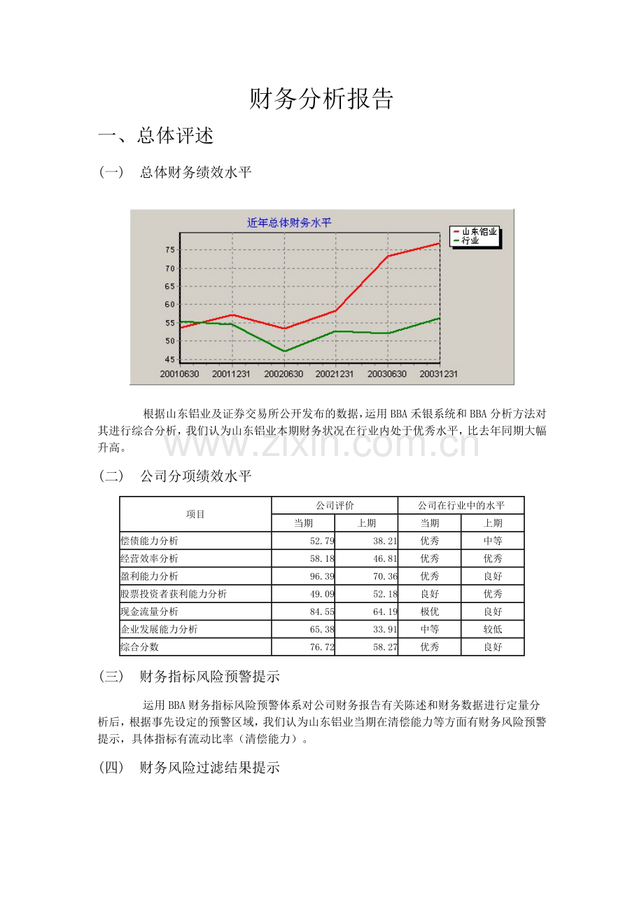 某某公司财务分析报告模版.docx_第1页