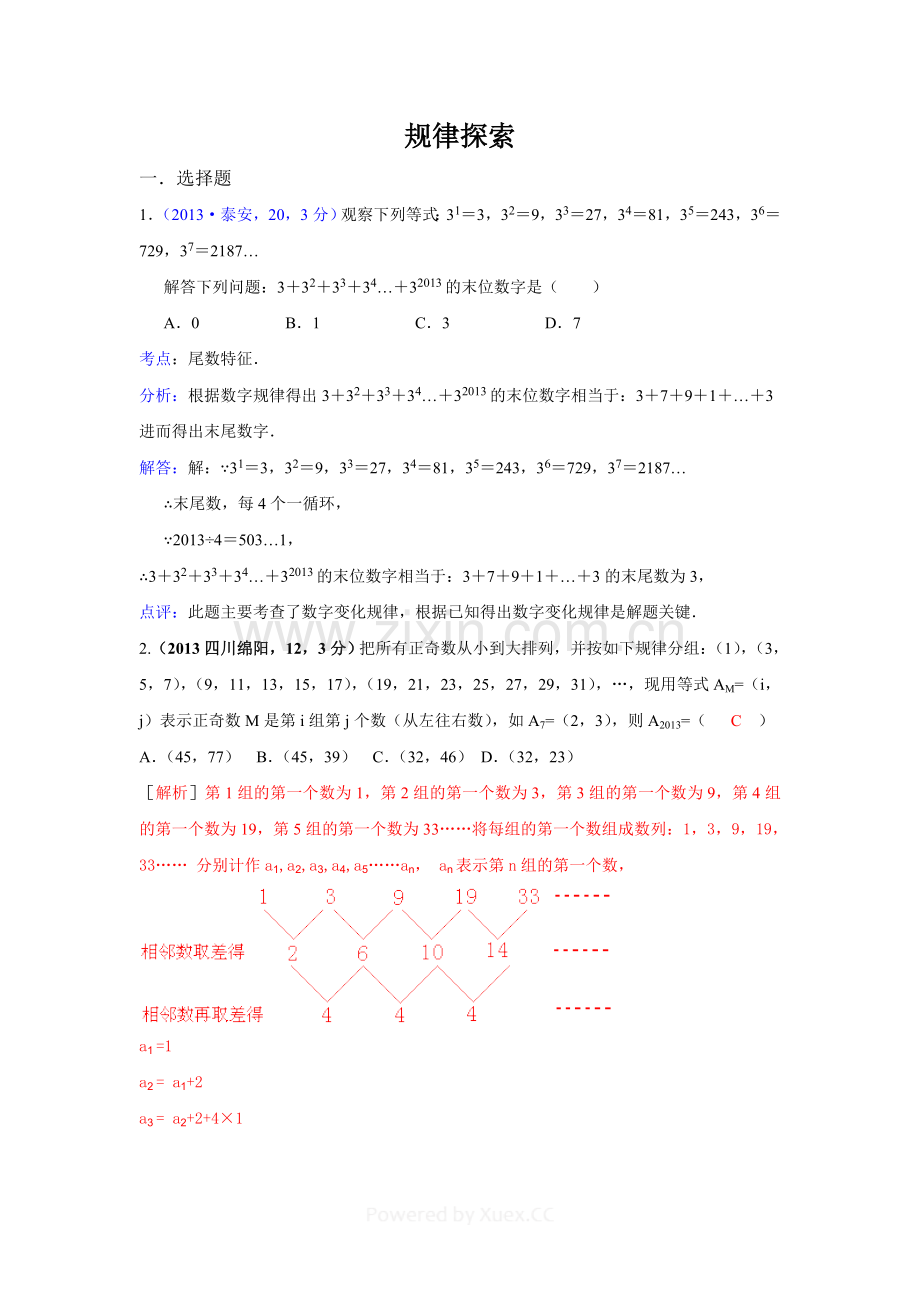 全国中考数学题分类汇编 规律探索.doc_第1页