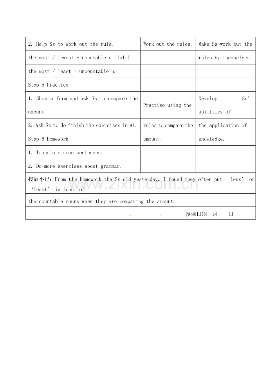 江苏省昆山市锦溪中学八年级英语上册 Unit 2 School Life Grammar 1教案 牛津版.doc_第3页