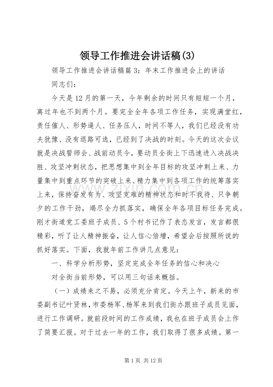 领导工作推进会讲话发言稿(3).docx_第1页