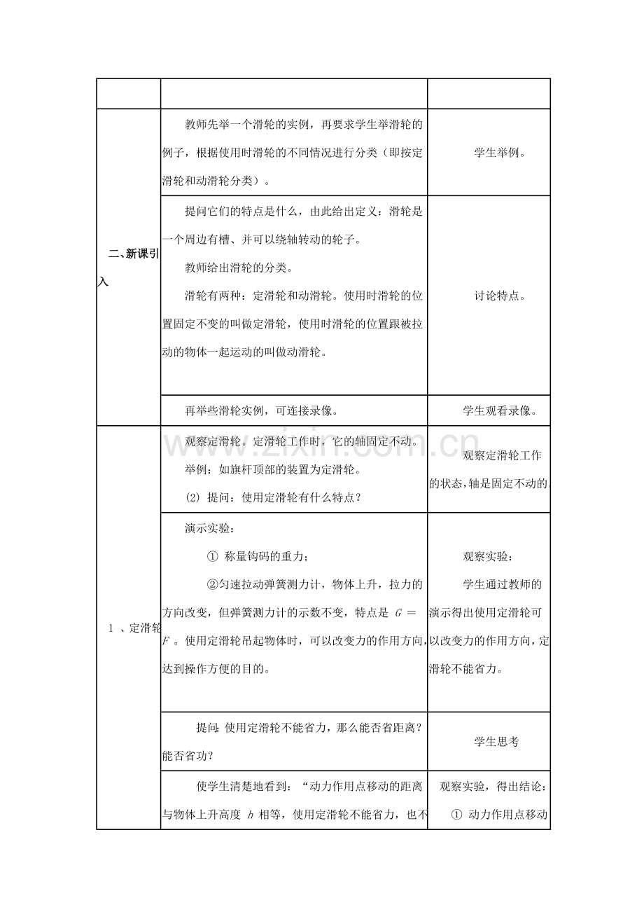 八年级物理下册《6.6 探究滑轮的作用》教案1 （新版）粤教沪版-（新版）粤教沪版初中八年级下册物理教案.doc_第2页