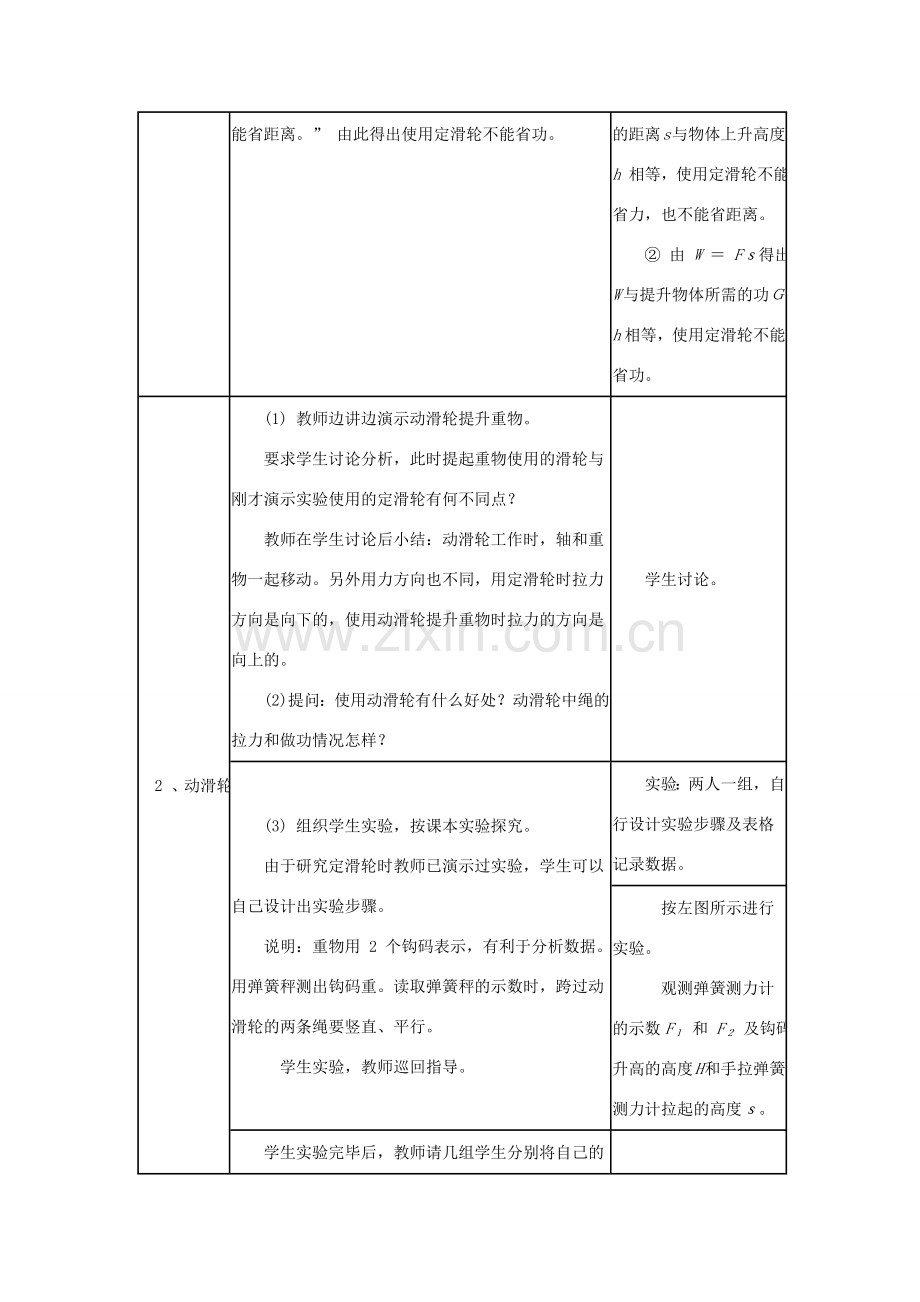 八年级物理下册《6.6 探究滑轮的作用》教案1 （新版）粤教沪版-（新版）粤教沪版初中八年级下册物理教案.doc_第3页