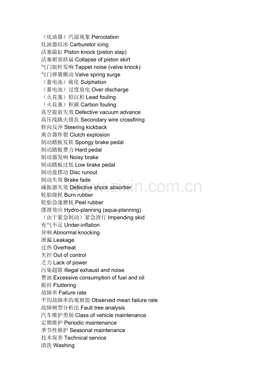 汽车维修、保养、养护专业英语词汇.doc_第3页