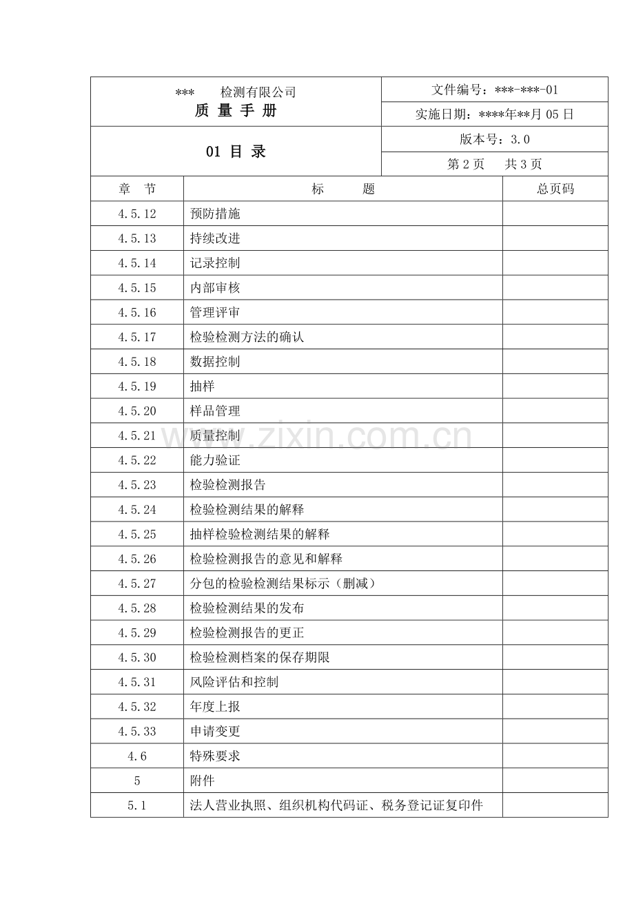 XXXX年资质认定新版质量手册.docx_第2页