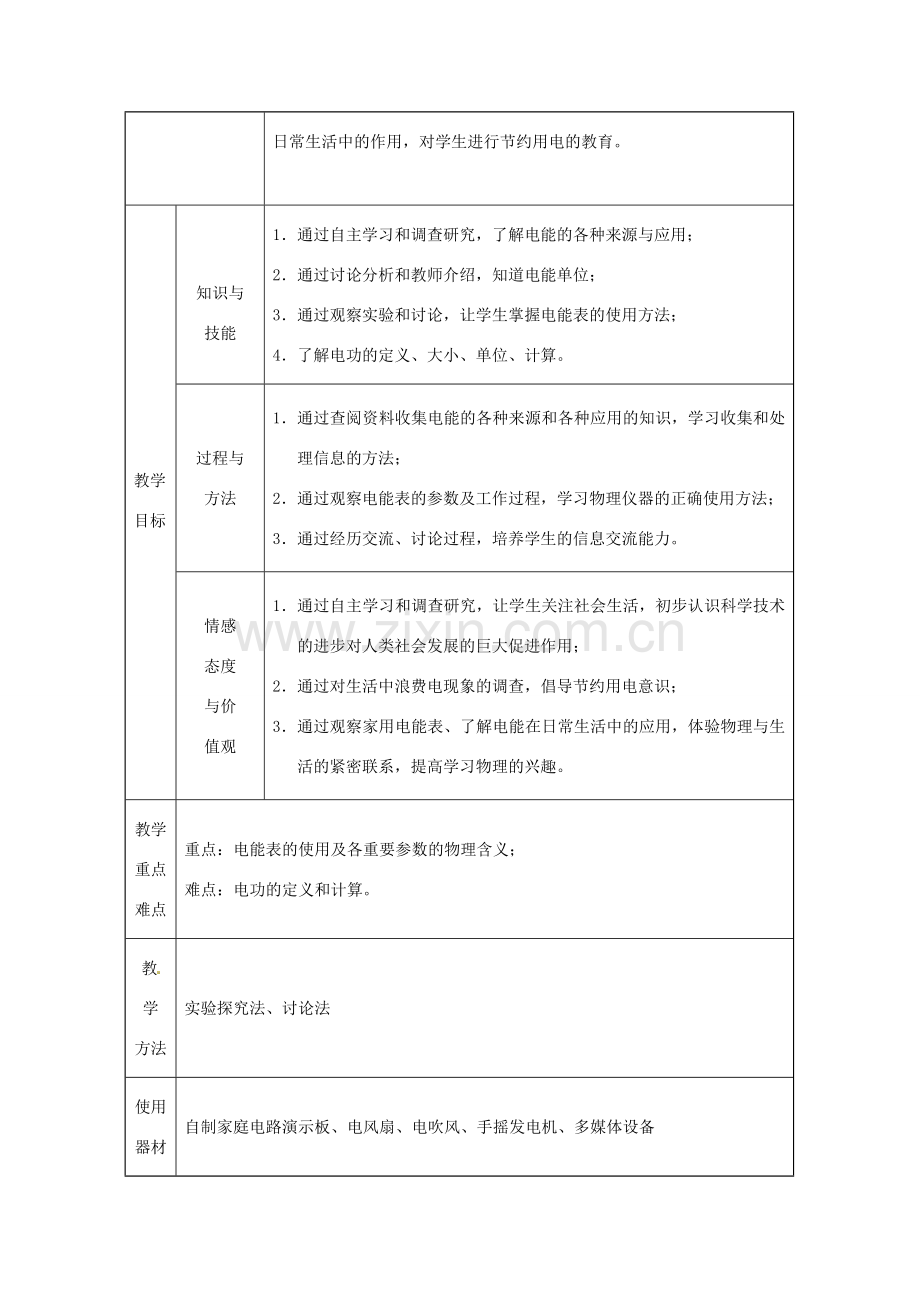 九年级物理全册 18.1《电能电功》教案 （新版）新人教版-（新版）新人教版初中九年级全册物理教案.doc_第2页