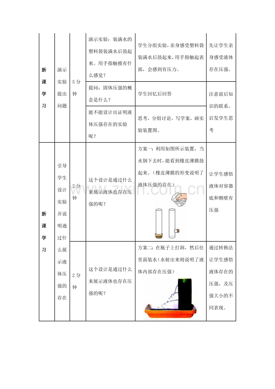 八年级物理下册 第九章 第2节《液体的压强（第1课时）》教案 （新版）新人教版.doc_第3页