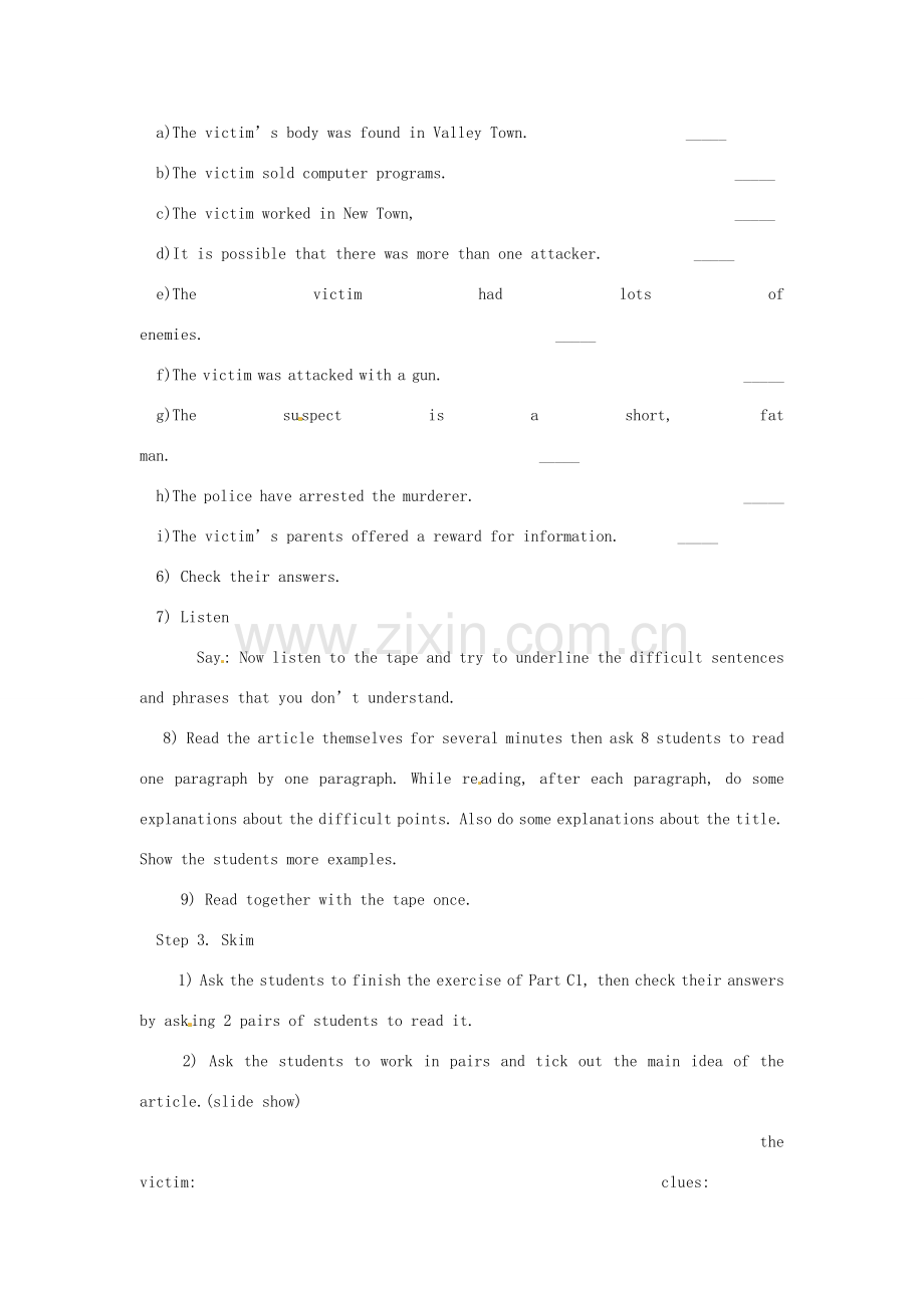 江苏省永丰初级中学九年级英语《Unit 6 Reading》教案 苏教版.doc_第2页