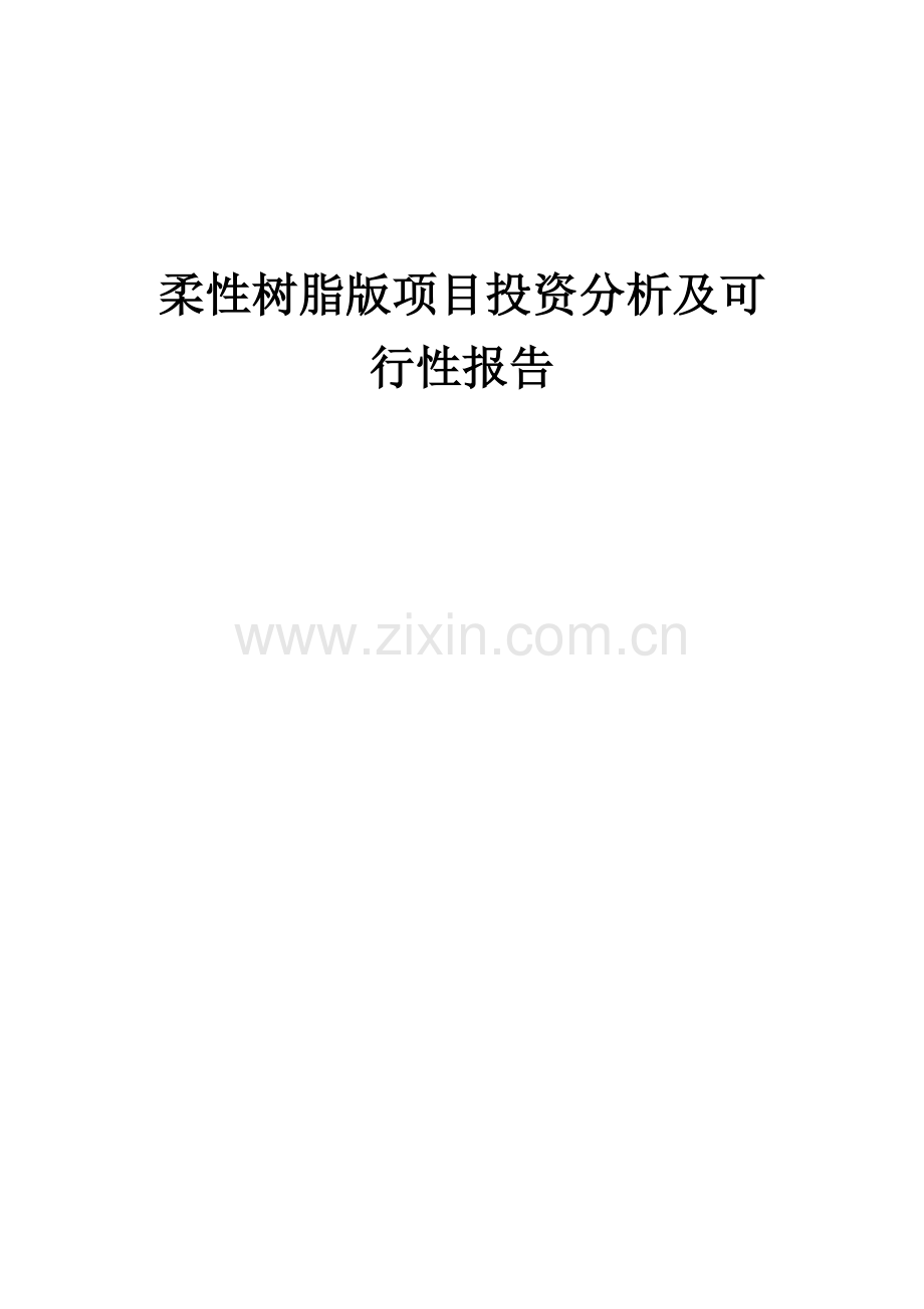 柔性树脂版项目投资分析及可行性报告.docx_第1页