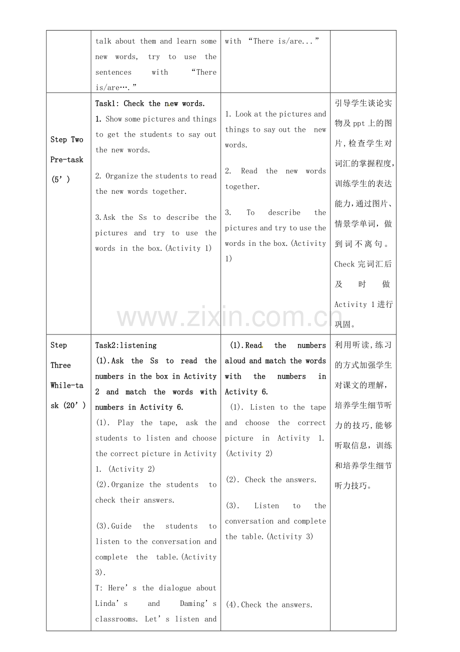 七年级英语上册 Module 3 Unit 1 There are thirty students in my class教案 （新版）外研版-（新版）外研版初中七年级上册英语教案.doc_第2页