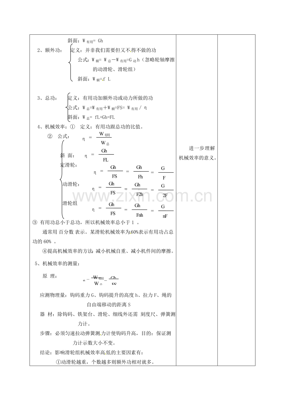 中考物理考点复习11 功和机械效率教案-人教版初中九年级全册物理教案.doc_第3页