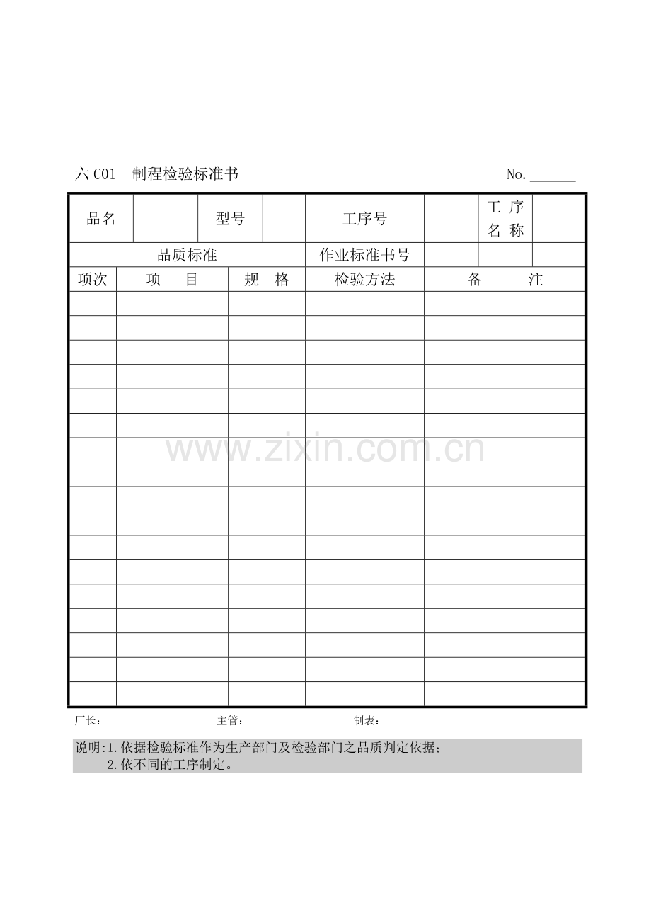 【品质表格】企业管理表格品质管理c纵表格.docx_第1页