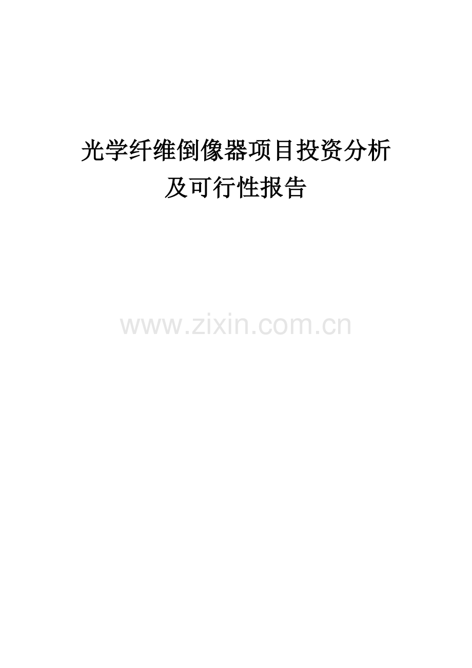 光学纤维倒像器项目投资分析及可行性报告.docx_第1页