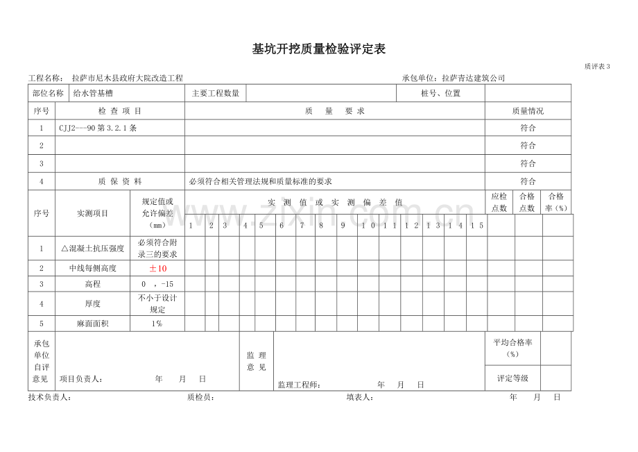 基坑开挖质量检验评定表.docx_第2页