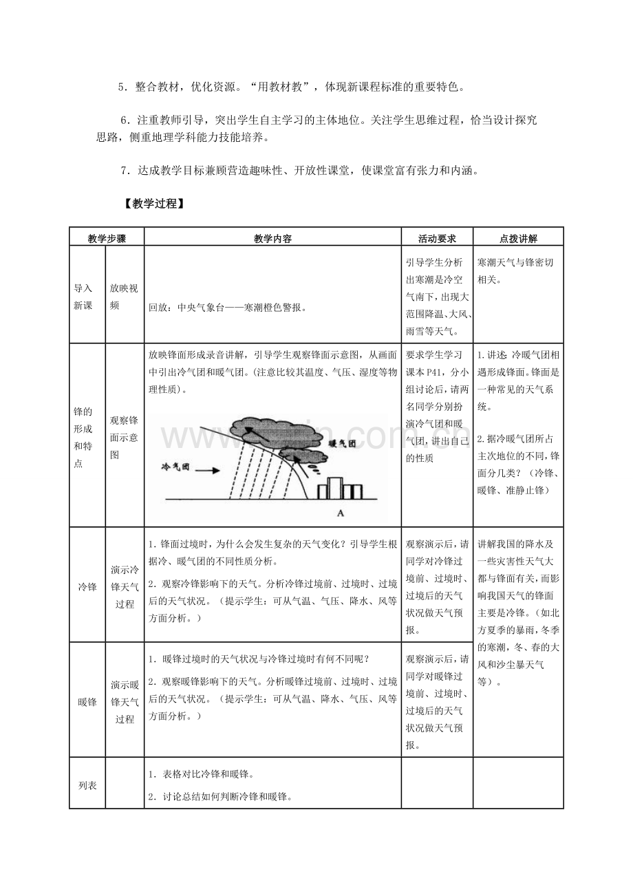 常见的天气系统──锋与天气学案2.doc_第3页