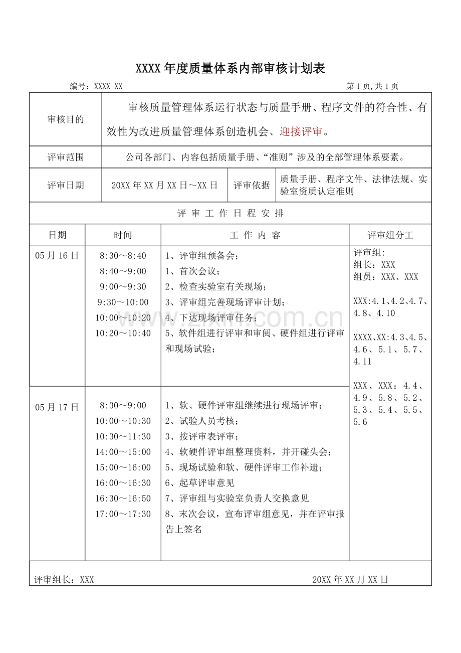 质量体系内部审核样.docx_第2页