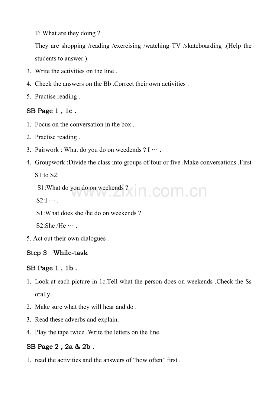 八年级英语Unit1 How often do you exercise Period 1新课标 人教版.doc_第2页