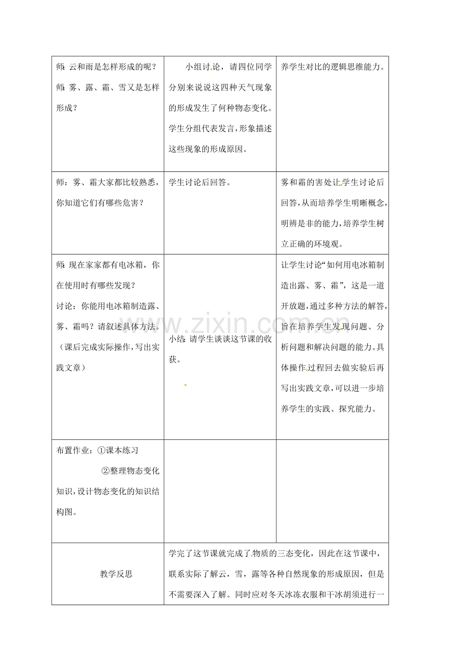 七年级科学上册《4.7 升华与凝华》（2）教案 （新版）浙教版-（新版）浙教版初中七年级上册自然科学教案.doc_第3页