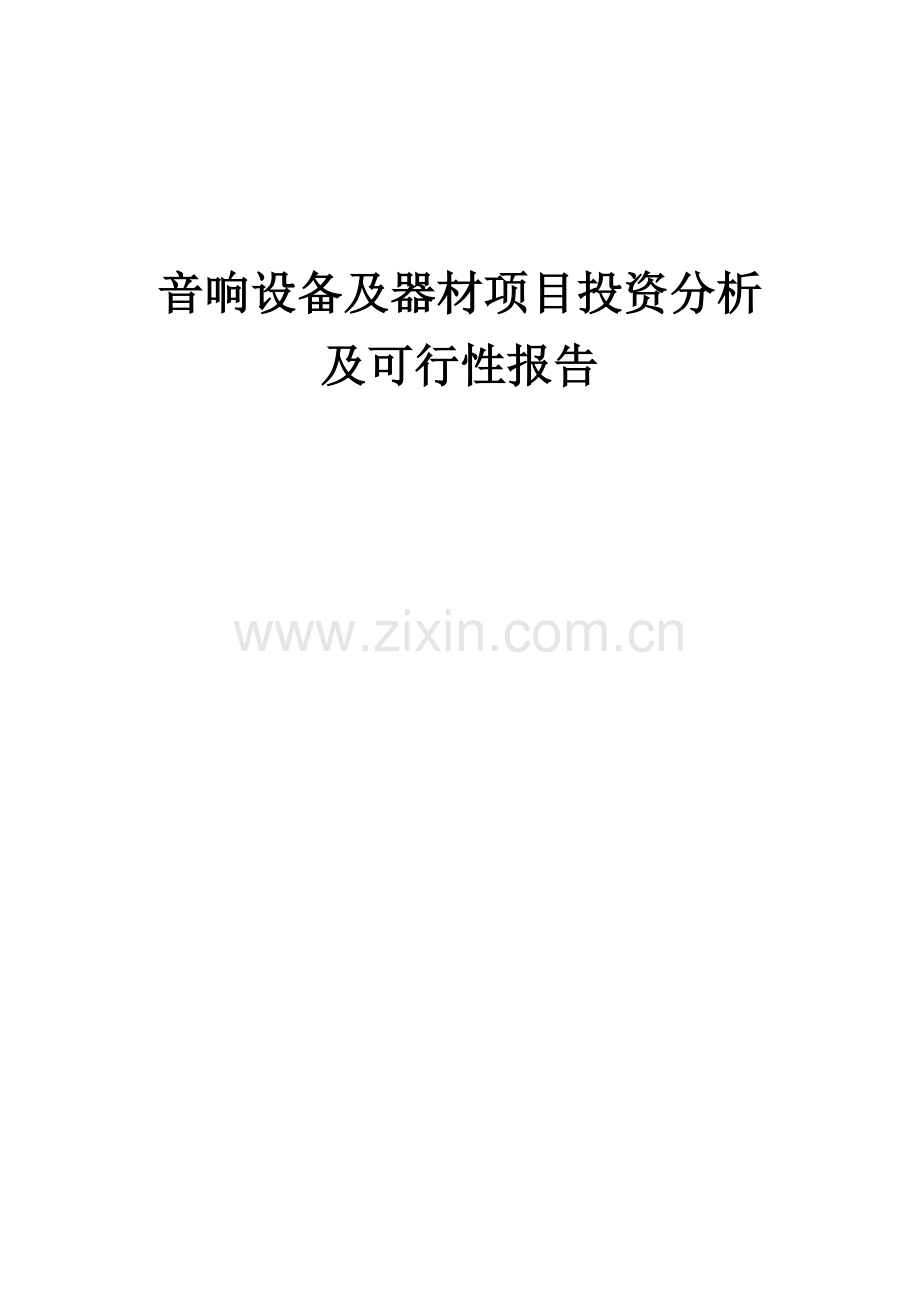 音响设备及器材项目投资分析及可行性报告.docx_第1页