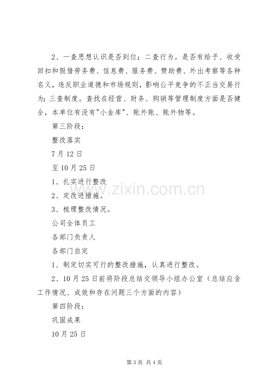 药业治理商业贿赂工作日程安排表(2).docx_第3页