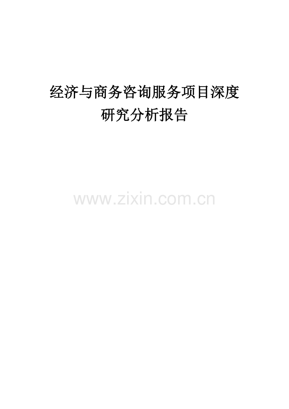 经济与商务咨询服务项目深度研究分析报告.docx_第1页