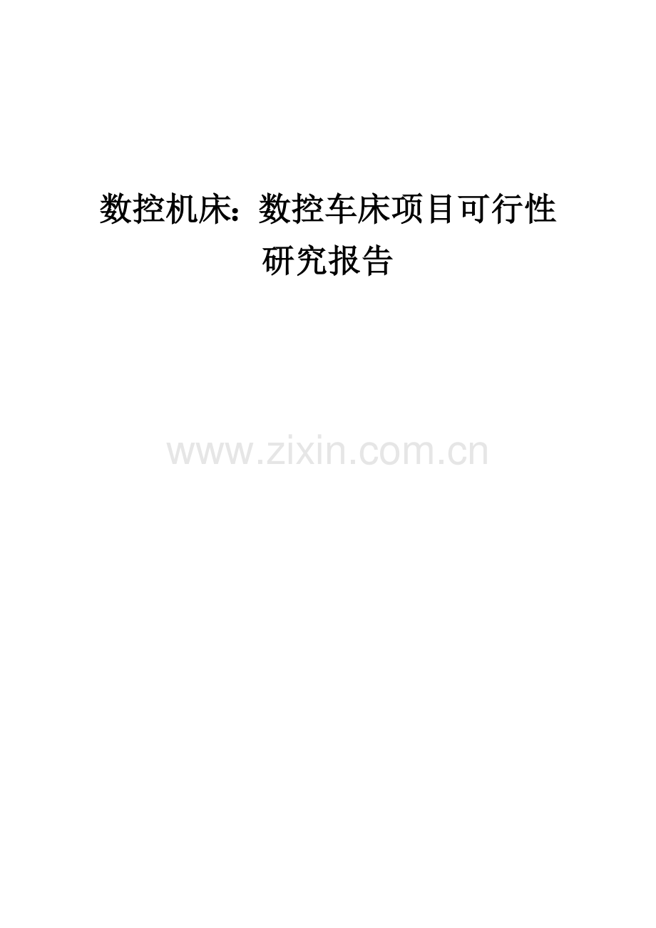 数控机床：数控车床项目可行性研究报告.docx_第1页