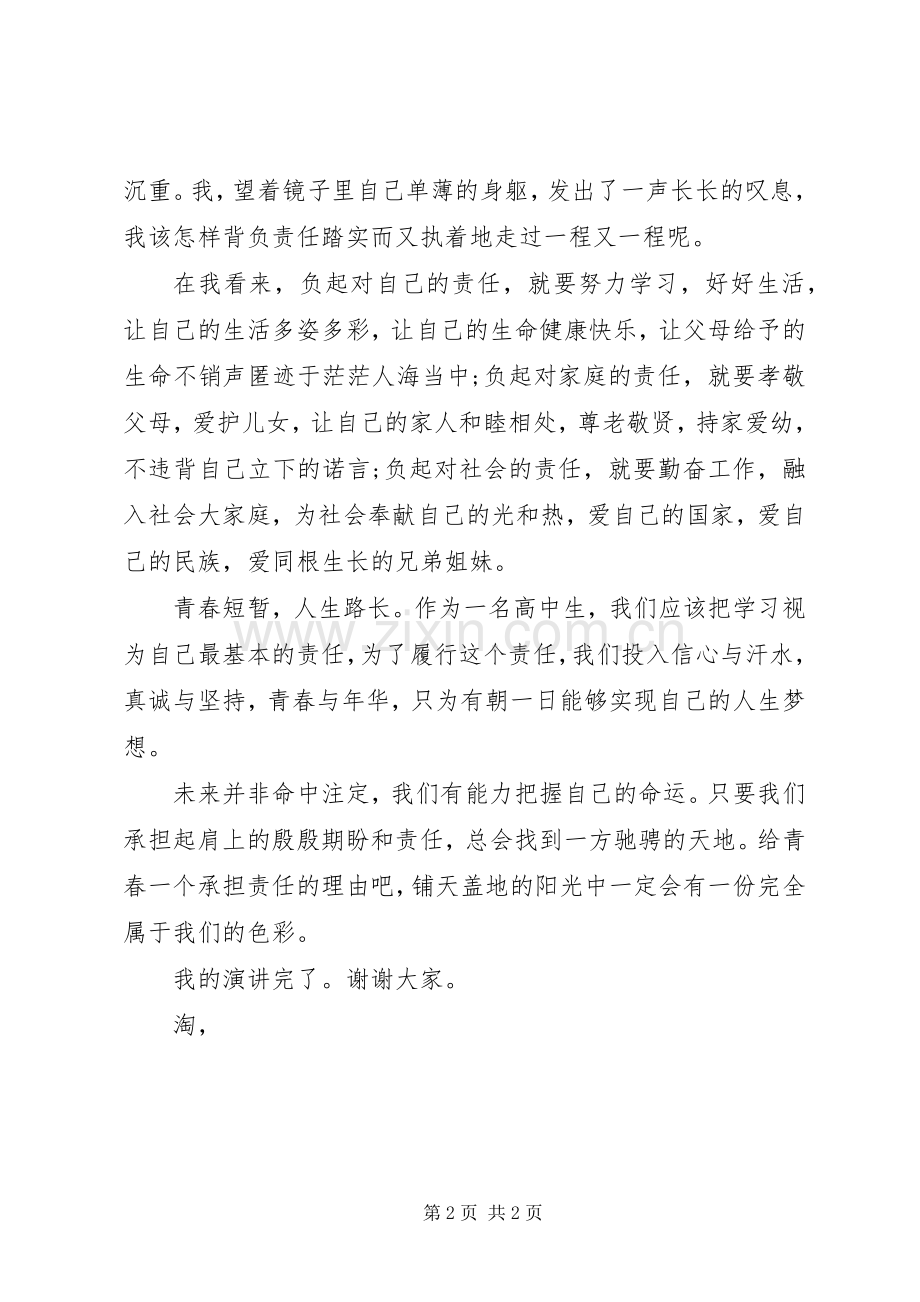 青春与责任演讲稿范文集锦.docx_第2页