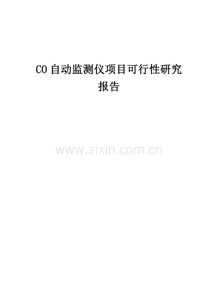 CO自动监测仪项目可行性研究报告.docx_第1页