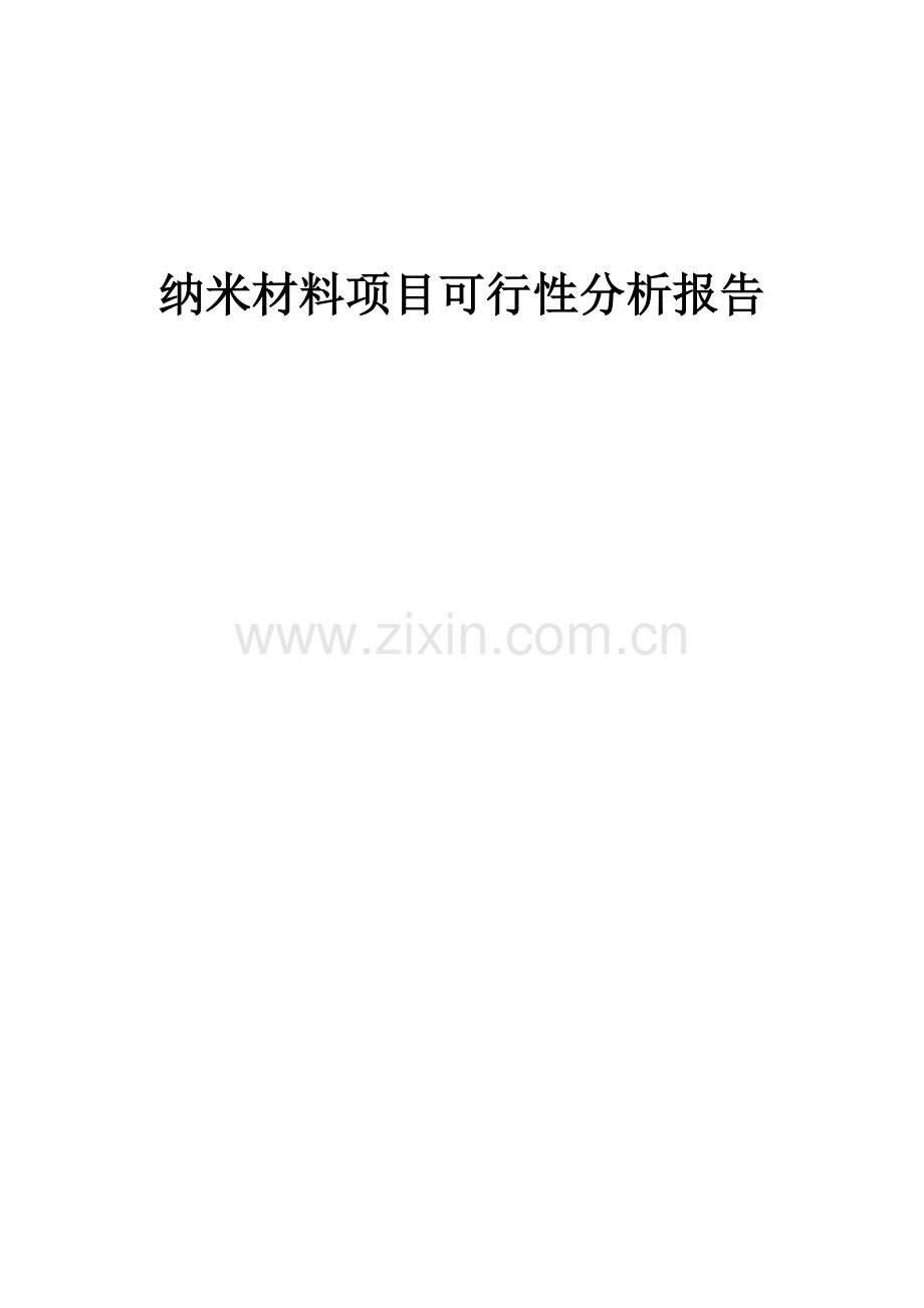 纳米材料项目可行性分析报告.docx_第1页