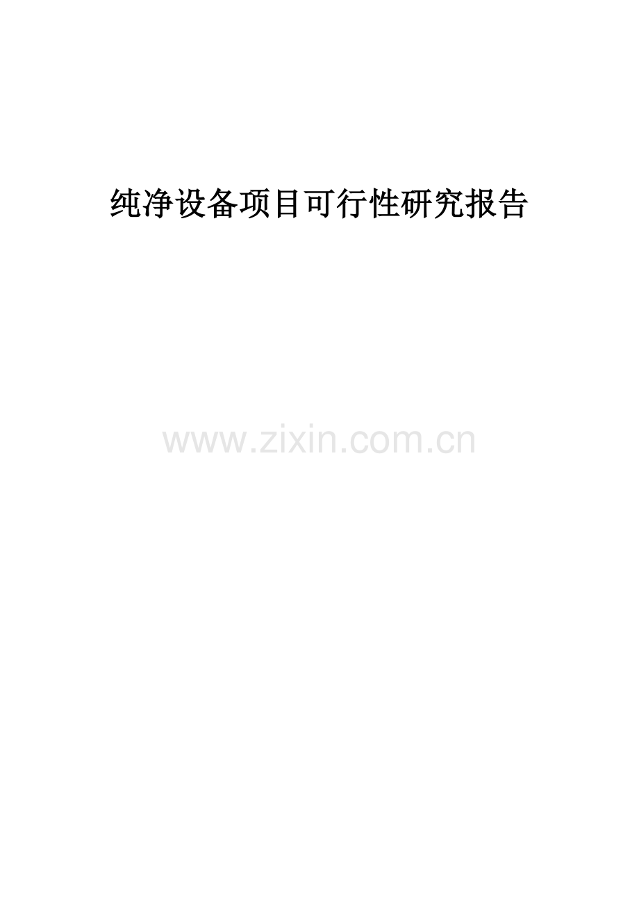 纯净设备项目可行性研究报告.docx_第1页