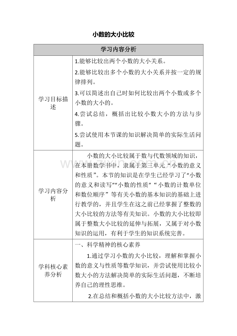 【小数的大小比较】体现学科核心素养的教学设计(1).doc_第1页