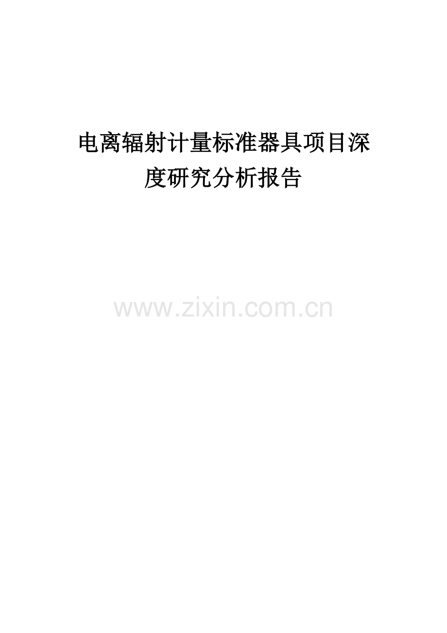 电离辐射计量标准器具项目深度研究分析报告.docx_第1页