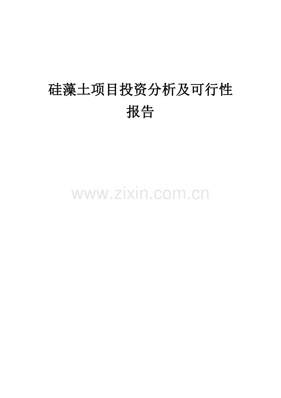 硅藻土项目投资分析及可行性报告.docx_第1页