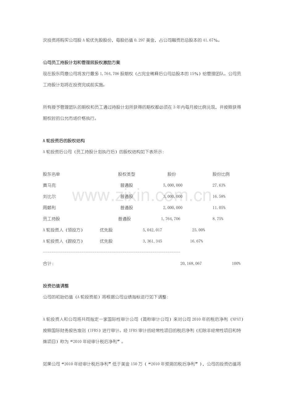 实用投资意向书模板.docx_第3页