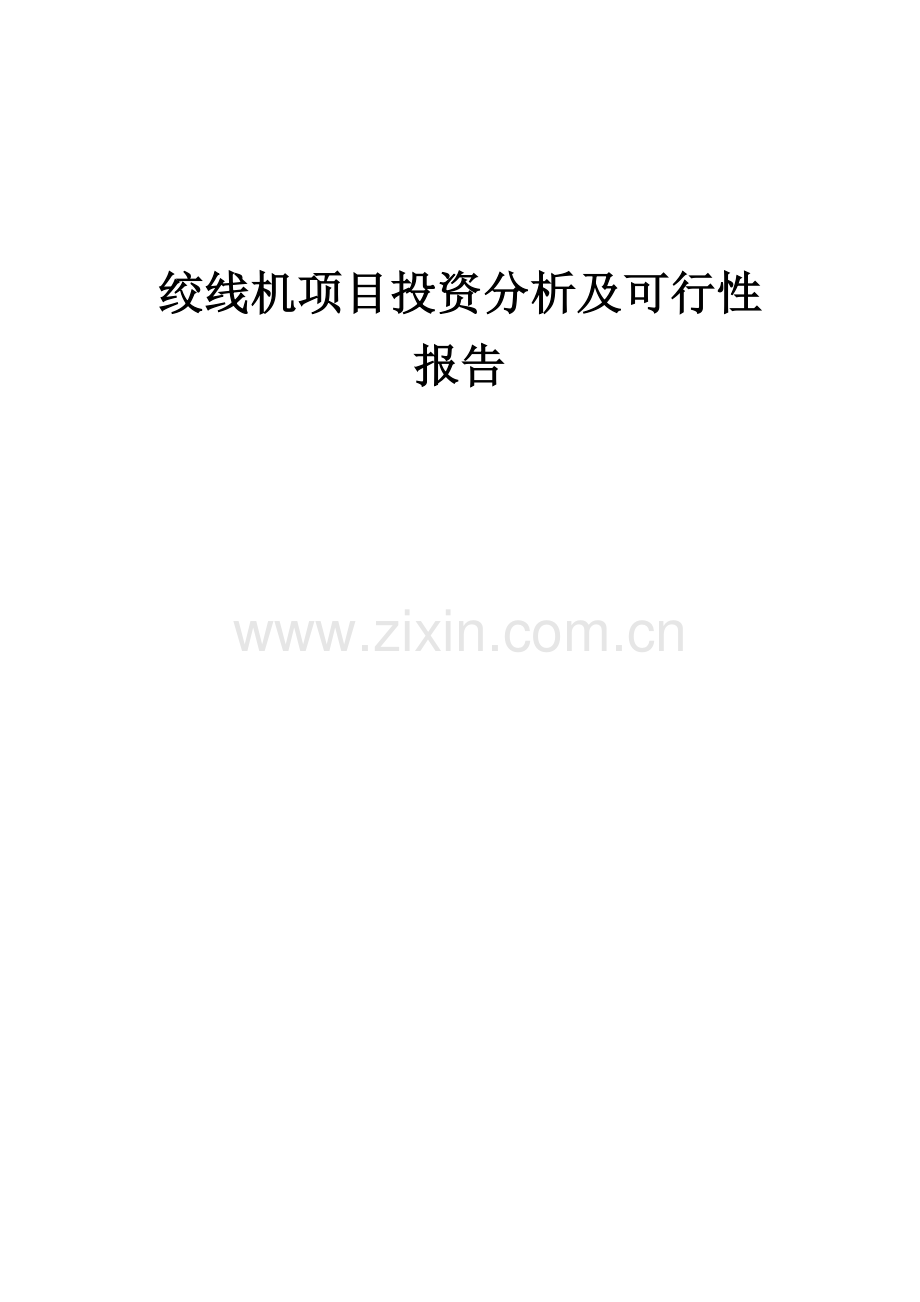 绞线机项目投资分析及可行性报告.docx_第1页