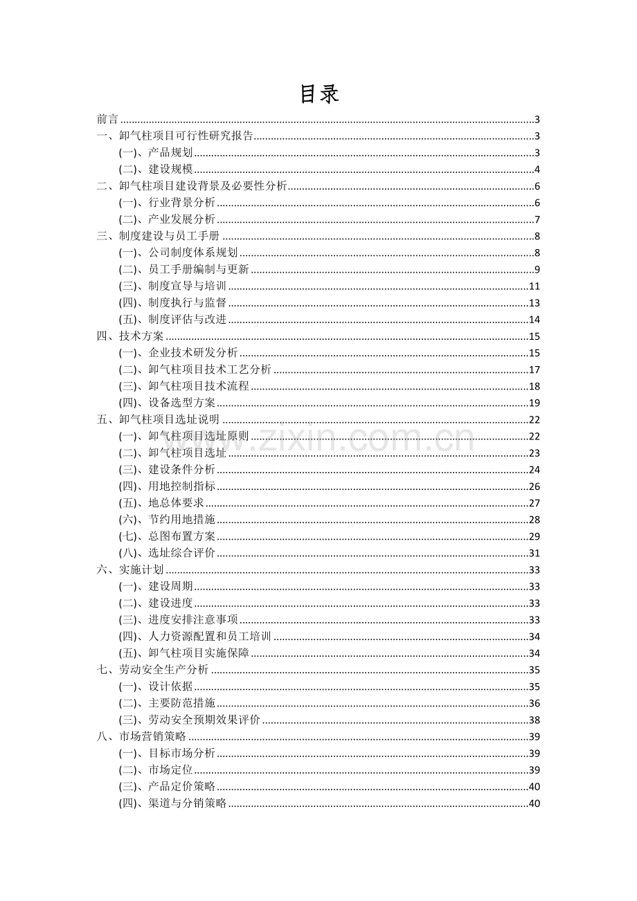 卸气柱项目投资分析及可行性报告.docx_第2页