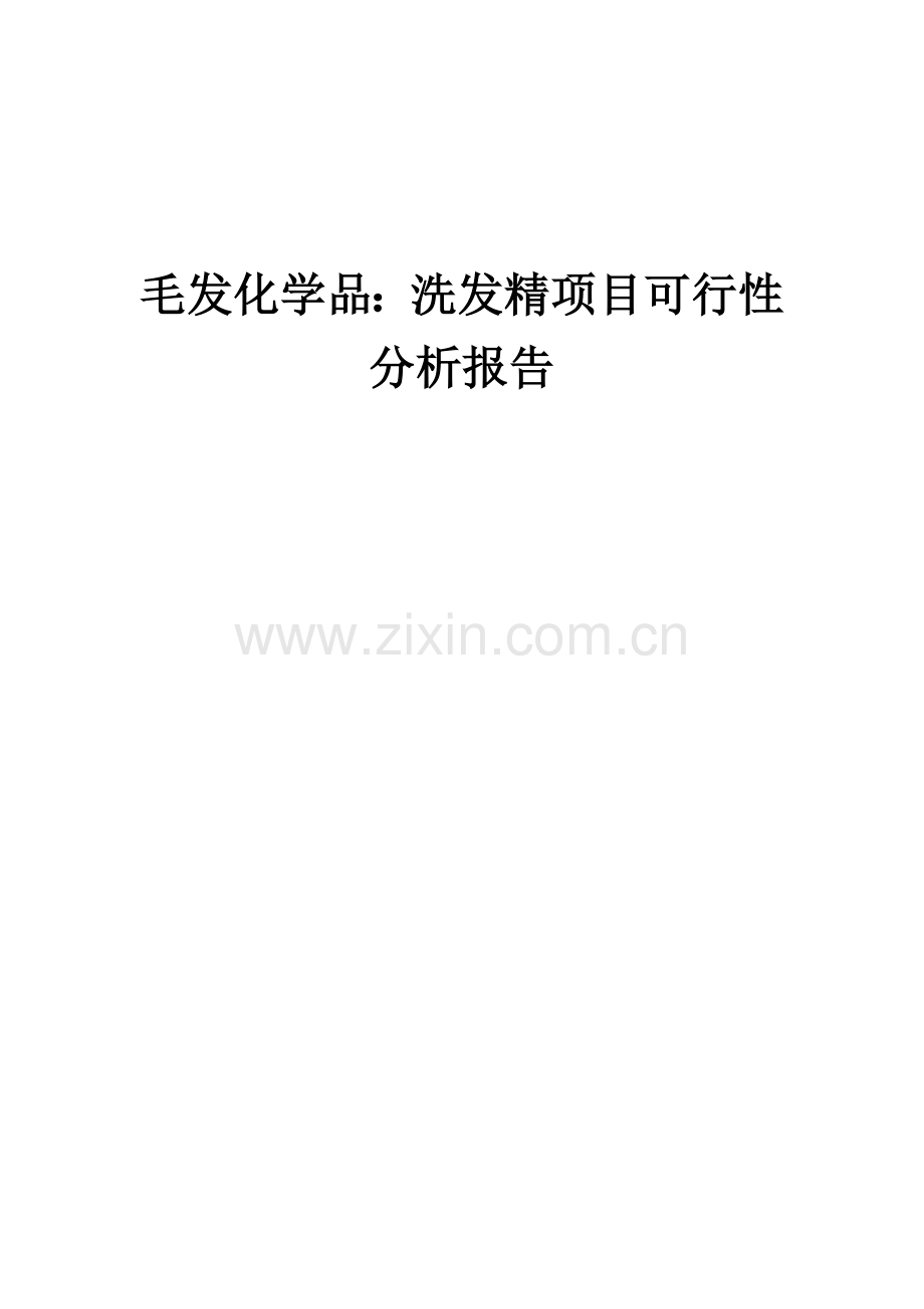 毛发化学品：洗发精项目可行性分析报告.docx_第1页