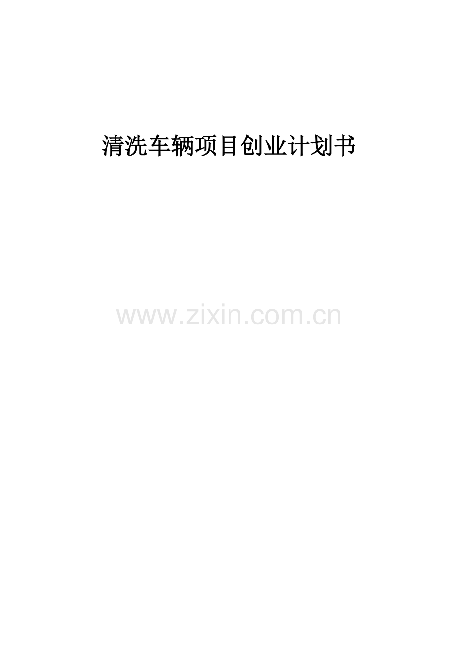 清洗车辆项目创业计划书.docx_第1页