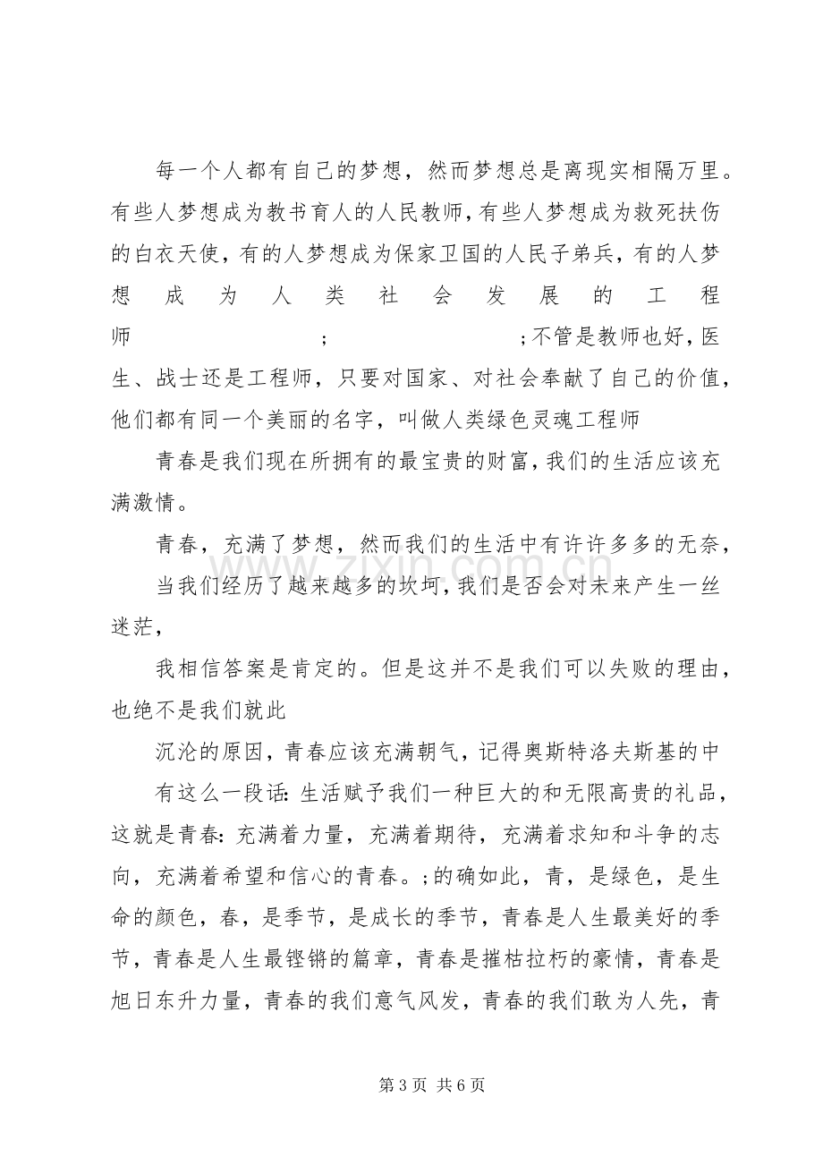 致青春的优秀演讲稿范文.docx_第3页